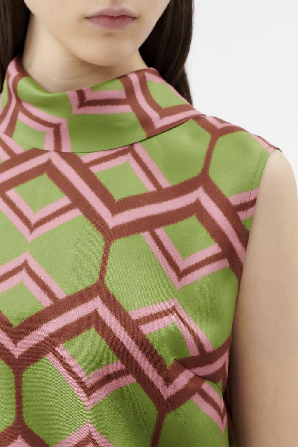 ODEEH-Sleeveless Mockneck Blouse-