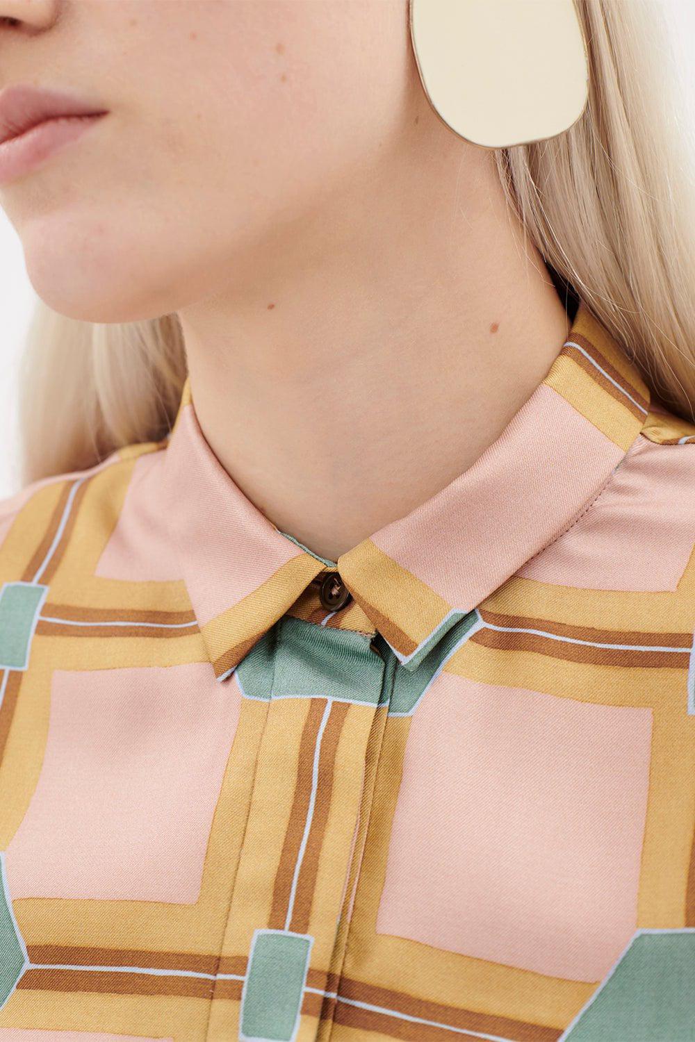 ODEEH-Sleevess Collar Shirt-