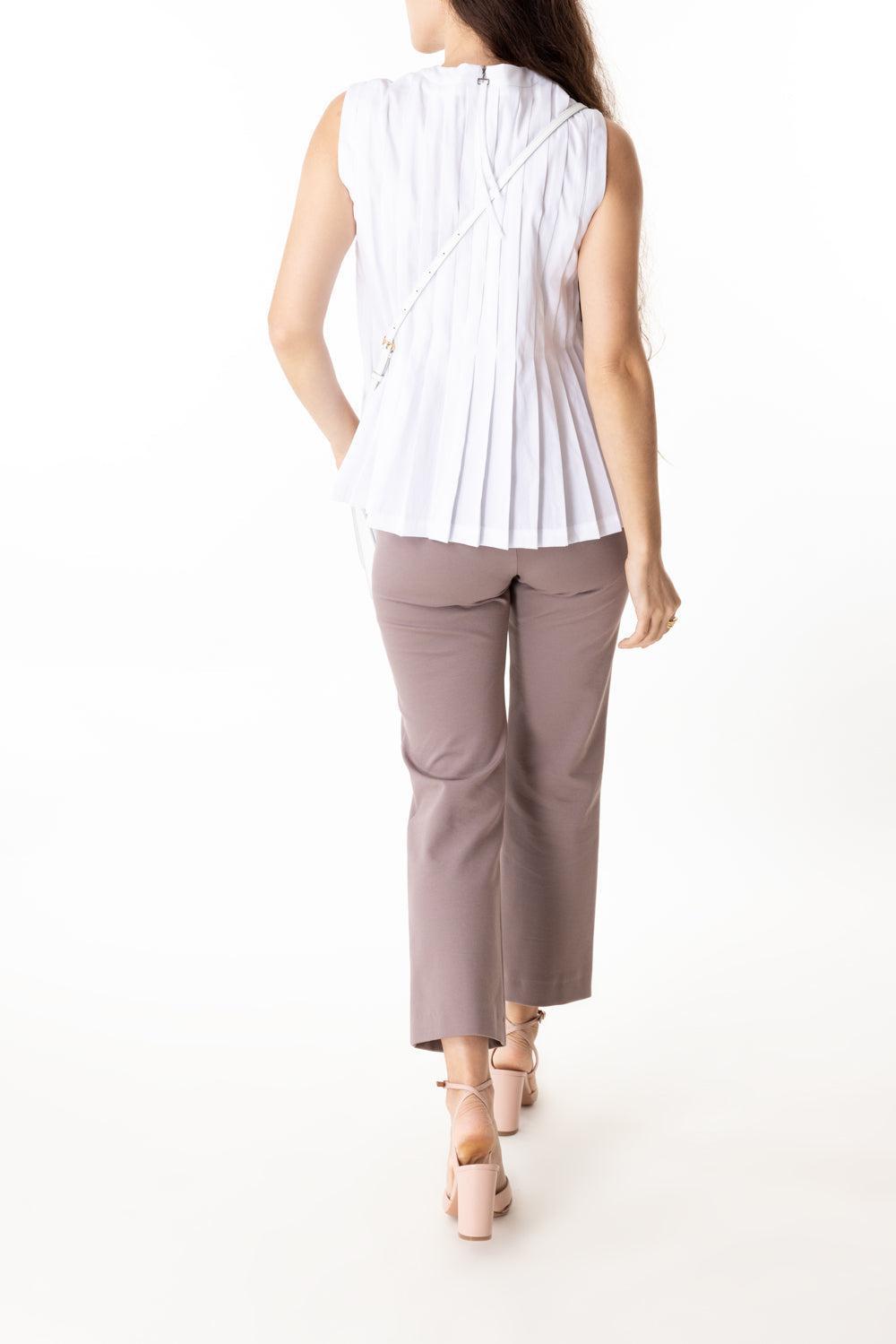 Pleated Sleeveless Shirt-WHITE-32-CLOTHINGTOPBLOUSE-ODEEH