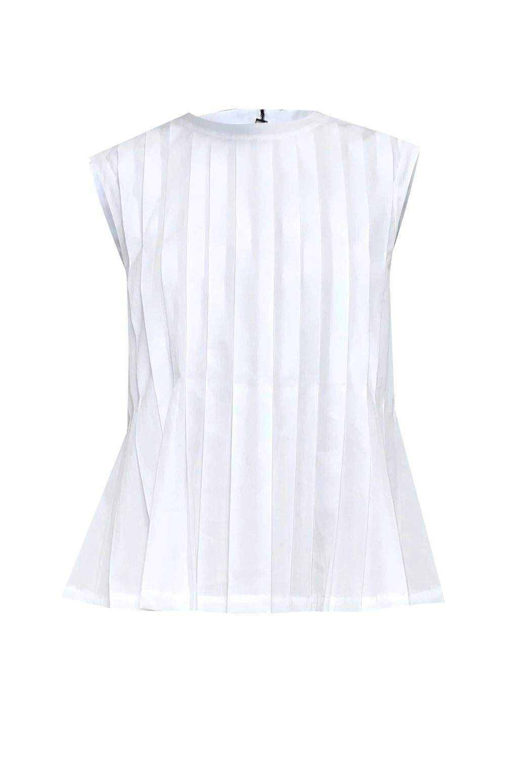 Pleated Sleeveless Shirt