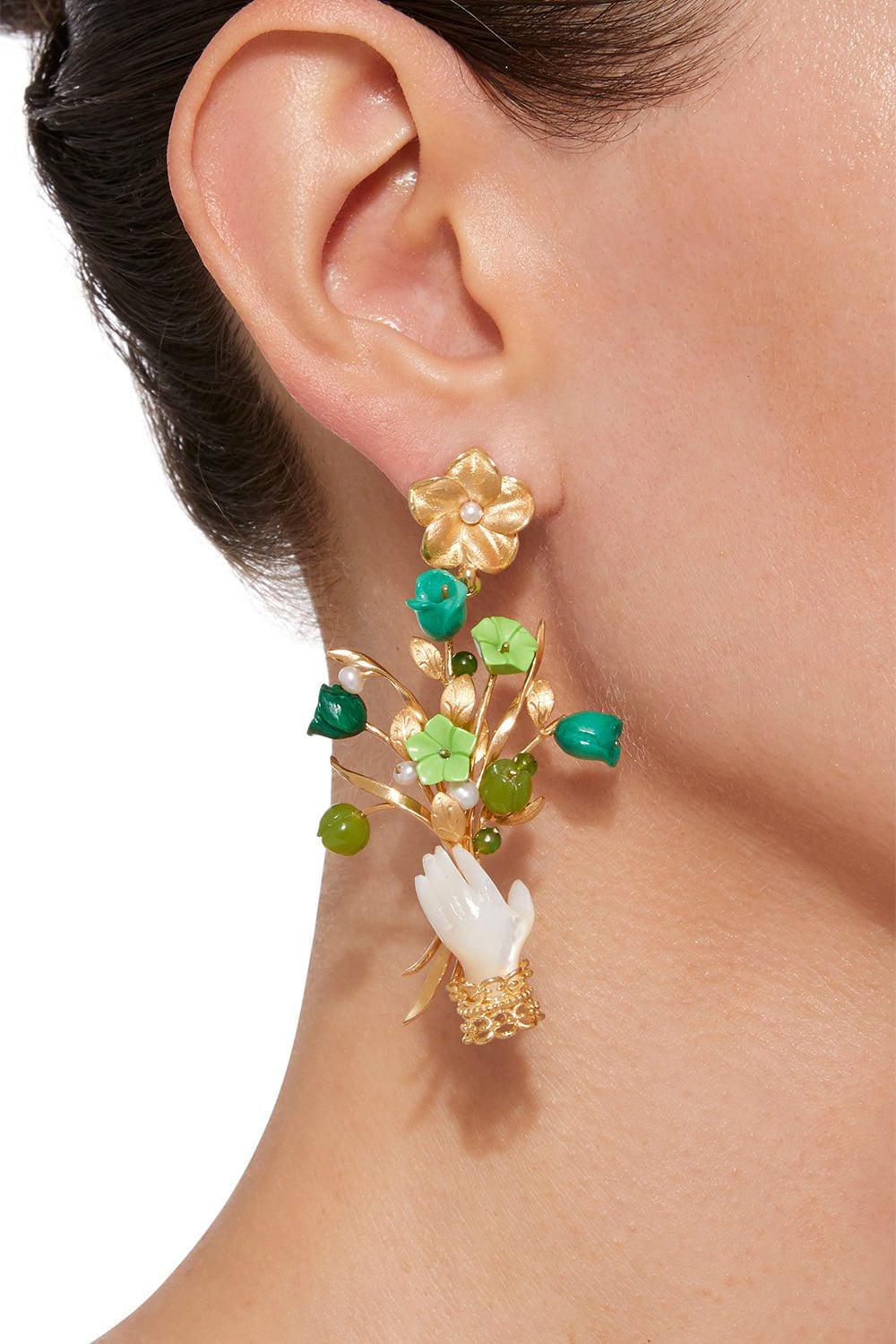 OF RARE ORIGIN-Blossom Earrings - Green-GREEN