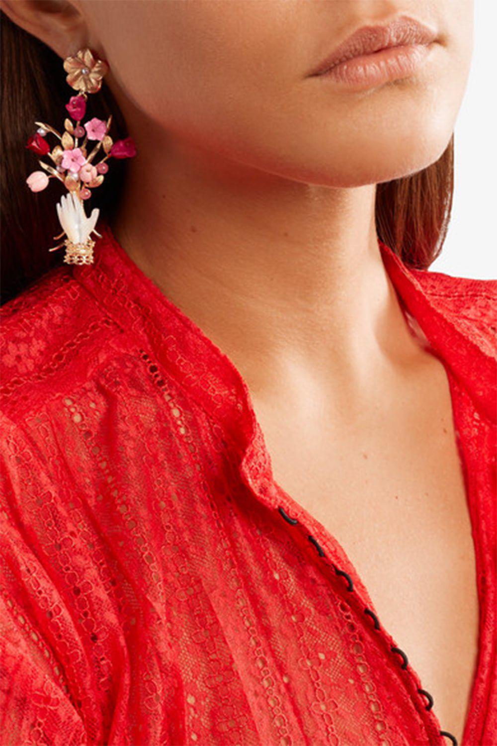 OF RARE ORIGIN-Blossom Earrings - Pink-PINK
