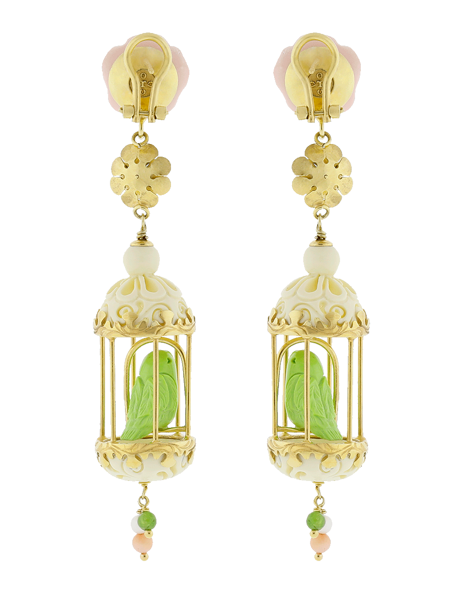 OF RARE ORIGIN-Bird Cage Earrings-PINK/WHT