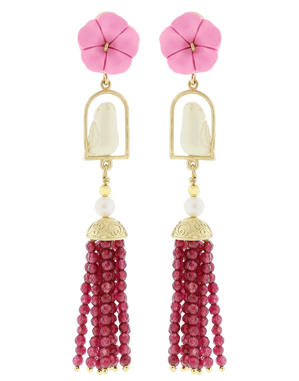 OF RARE ORIGIN-Bird Cage Earrings-PINK/WHT