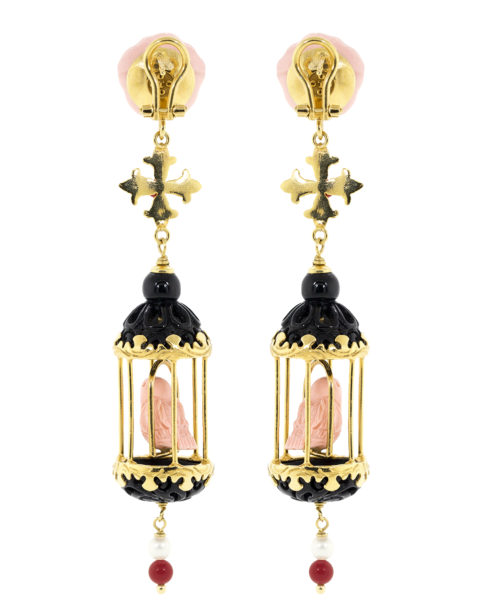 OF RARE ORIGIN-Aviary Classic Birdcage Earrings-PNK/BLK