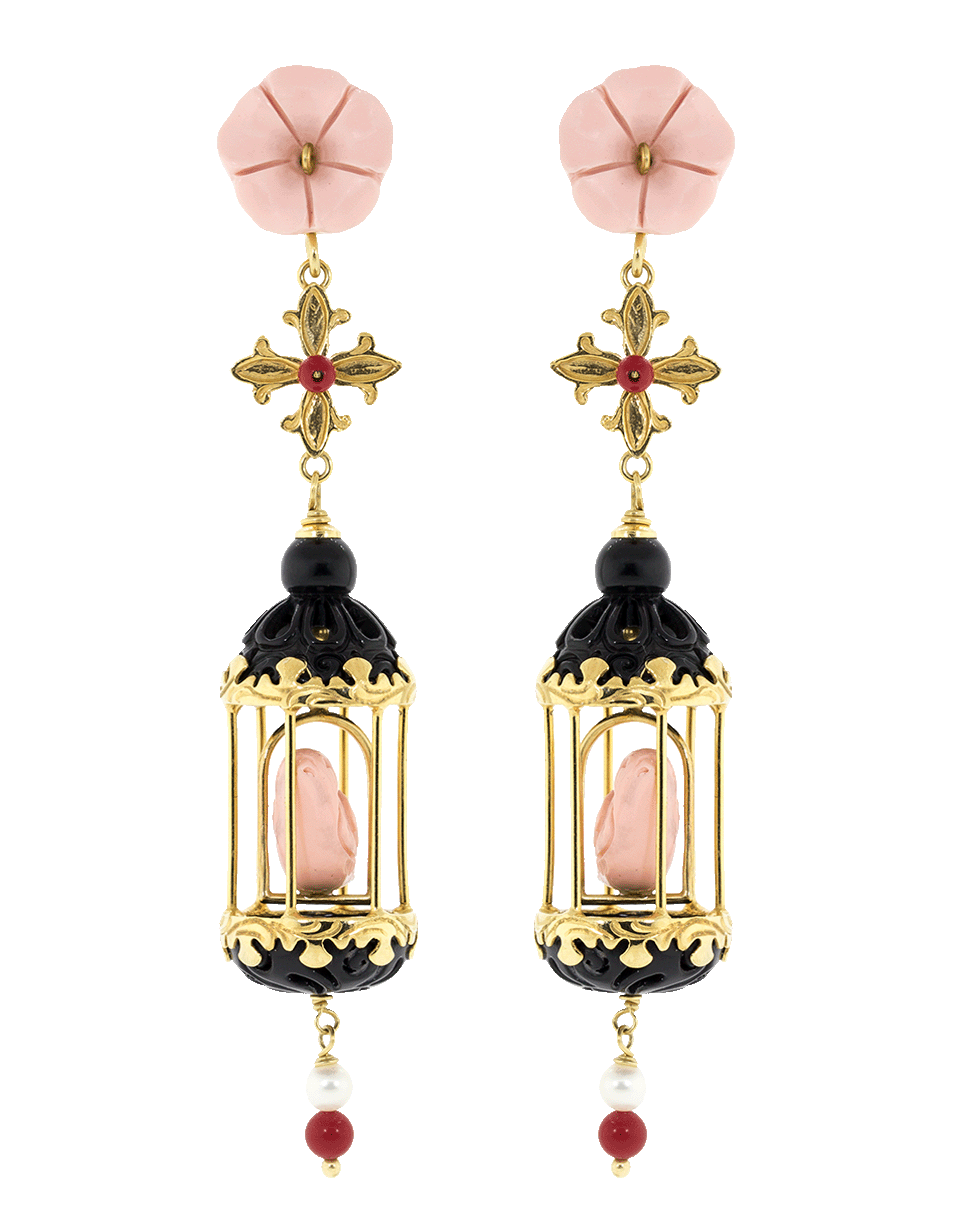 OF RARE ORIGIN-Aviary Classic Birdcage Earrings-PNK/BLK
