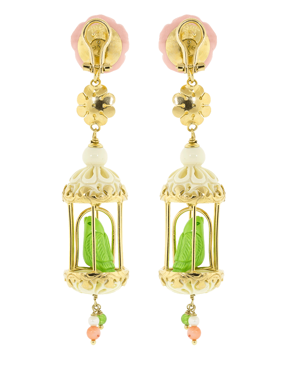 OF RARE ORIGIN-Aviary Classic Birdcage Earrings-PNK/WHT