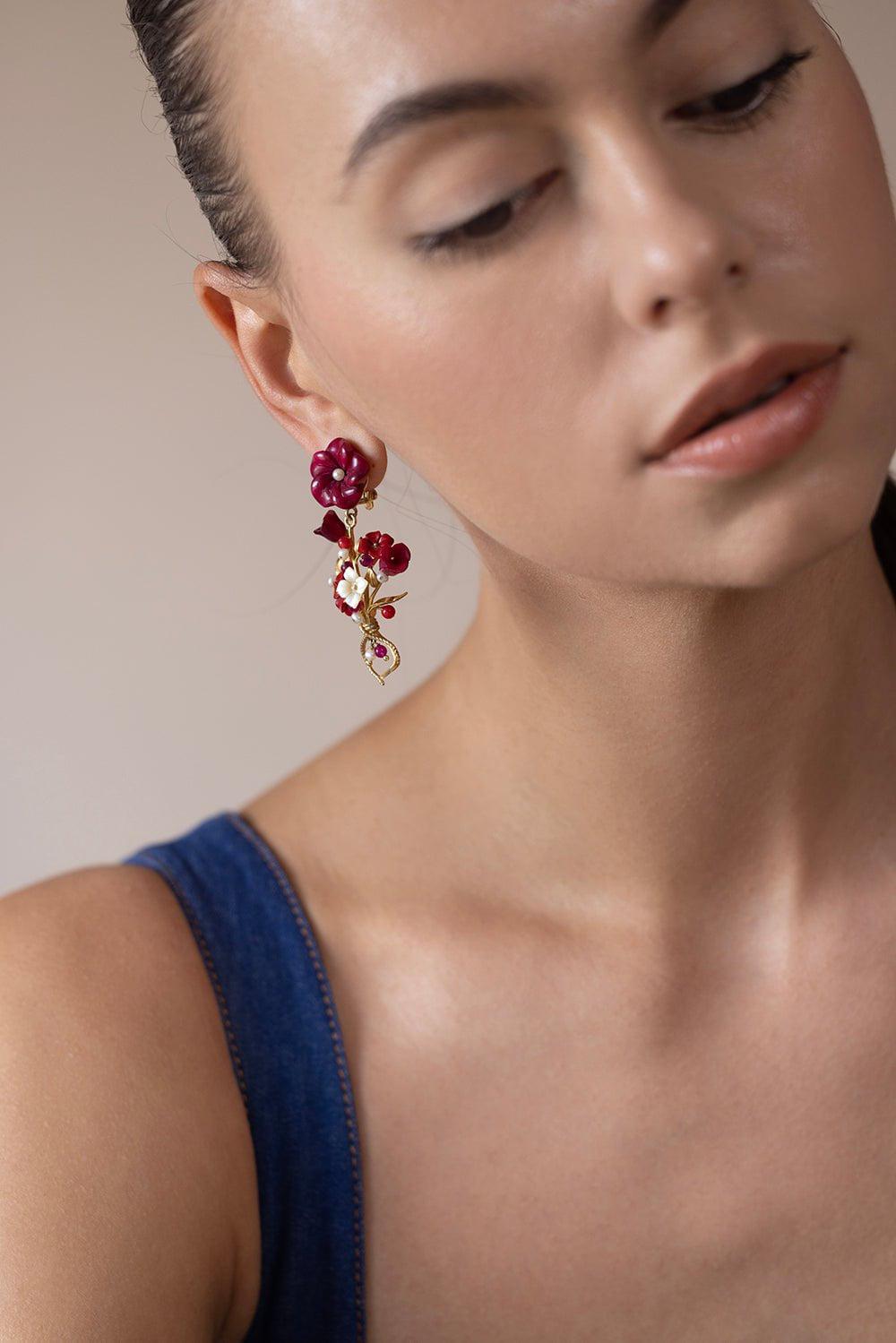 OF RARE ORIGIN-Bundle Clip Earrings - Raspberry-RASPBERR
