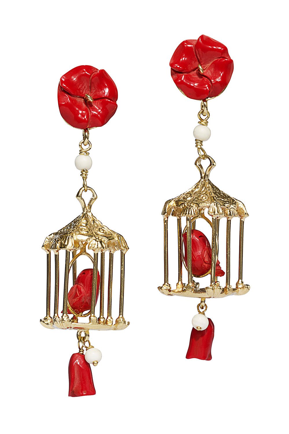 OF RARE ORIGIN-Pagoda Earrings - Red-RED