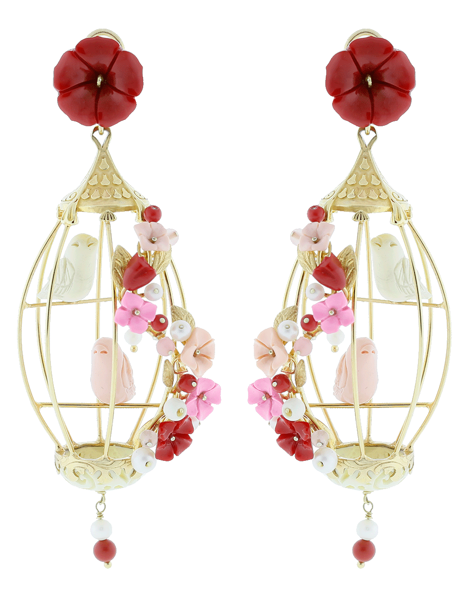 OF RARE ORIGIN-Bird Cage Earrings-RUBYPINK