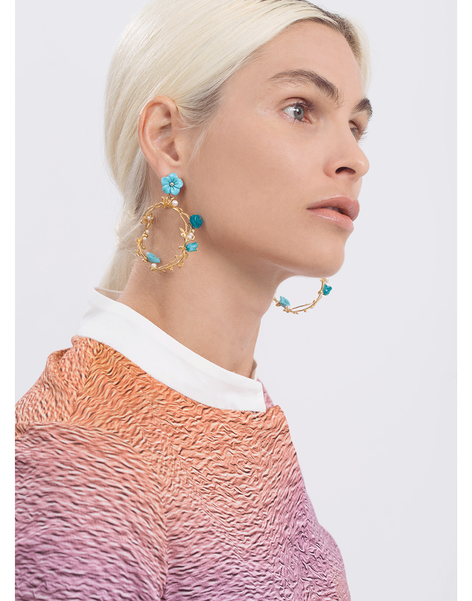 OF RARE ORIGIN-Power Pearl Hoops-TURQ