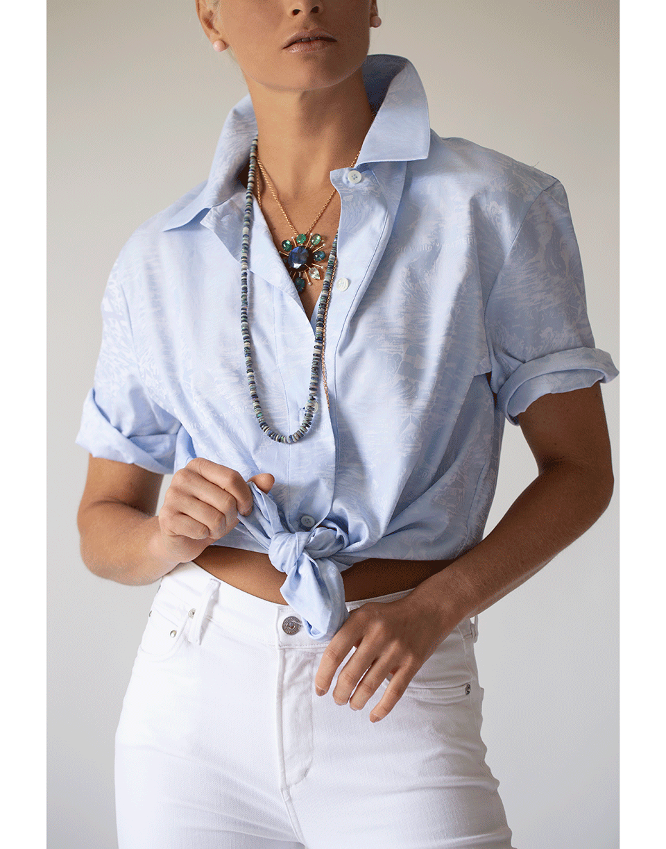 OFF-WHITE-Waves Baseball Knot Shirt-