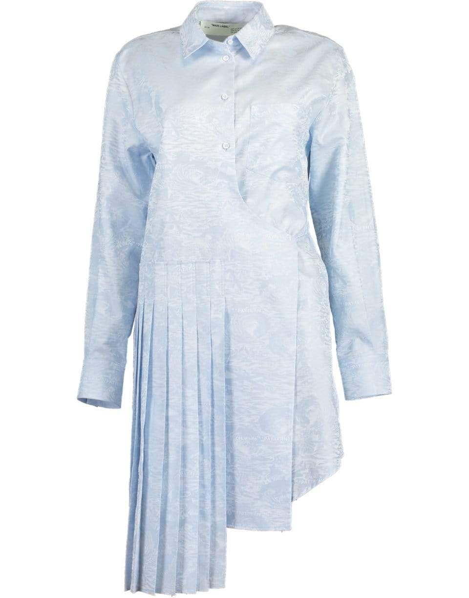 OFF-WHITE-Waves Wrap Panel Shirtdress-