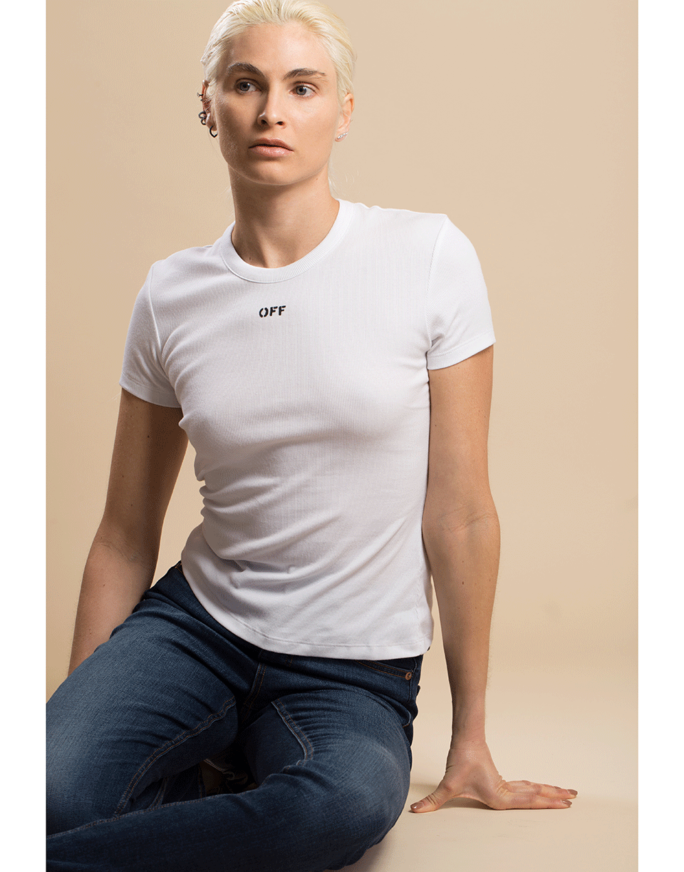 OFF-WHITE-Fitted T-Shirt-
