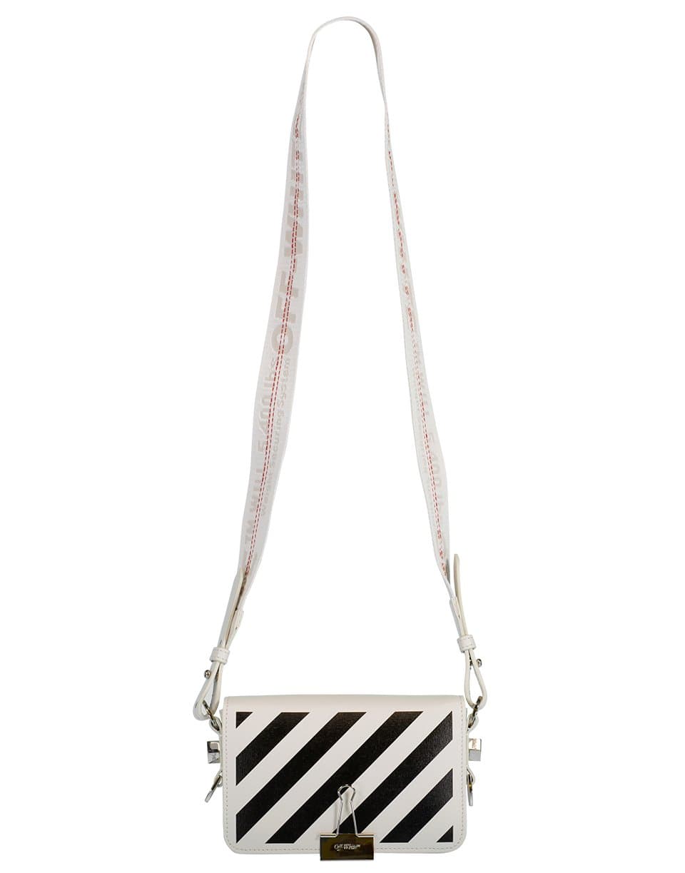 OFF-WHITE-White Diag Mini Flap Bag-OFF WHITE