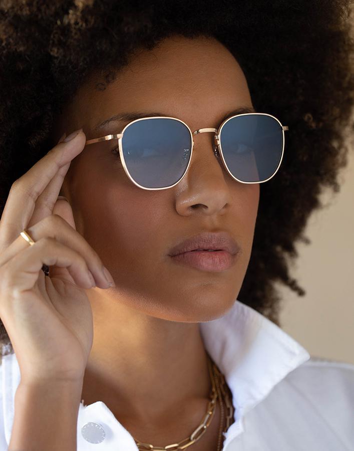 OLIVER PEOPLES-The Row Board Meeting 2 Sunglasses - Gold and Blue-BLUE/GLD