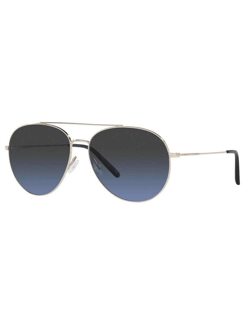 OLIVER PEOPLES-Dark Azure Gold Airdale Sunglasses-GOLD