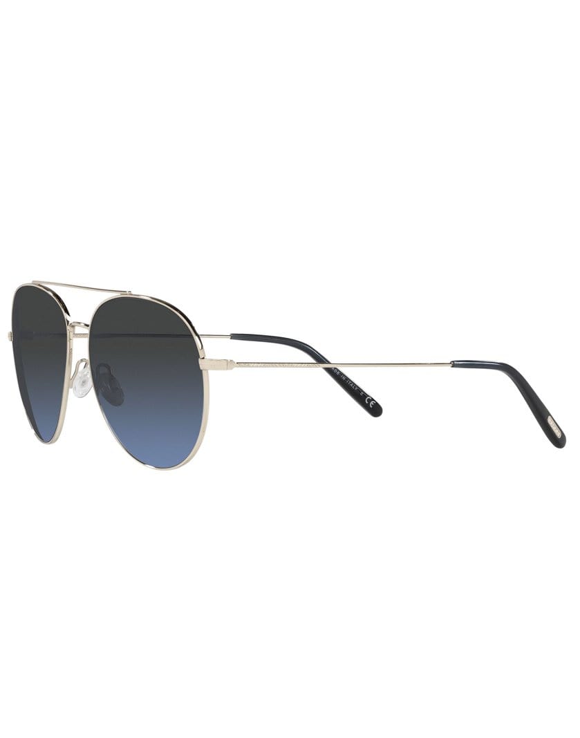 OLIVER PEOPLES-Dark Azure Gold Airdale Sunglasses-GOLD