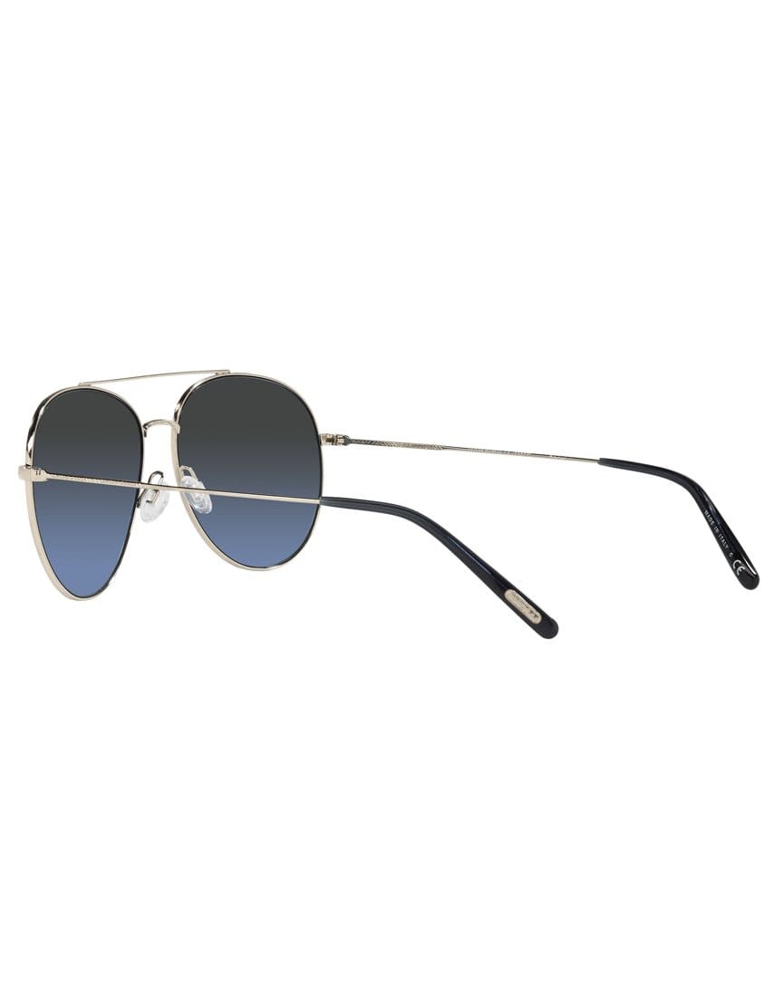 OLIVER PEOPLES-Dark Azure Gold Airdale Sunglasses-GOLD