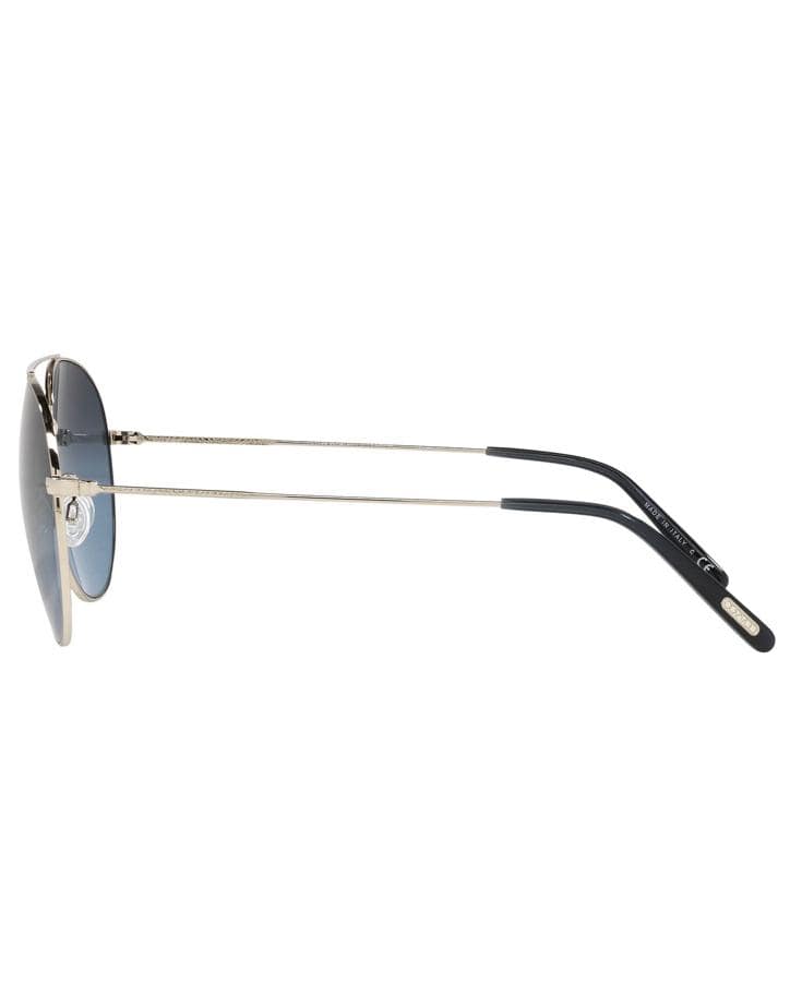 OLIVER PEOPLES-Dark Azure Gold Airdale Sunglasses-GOLD