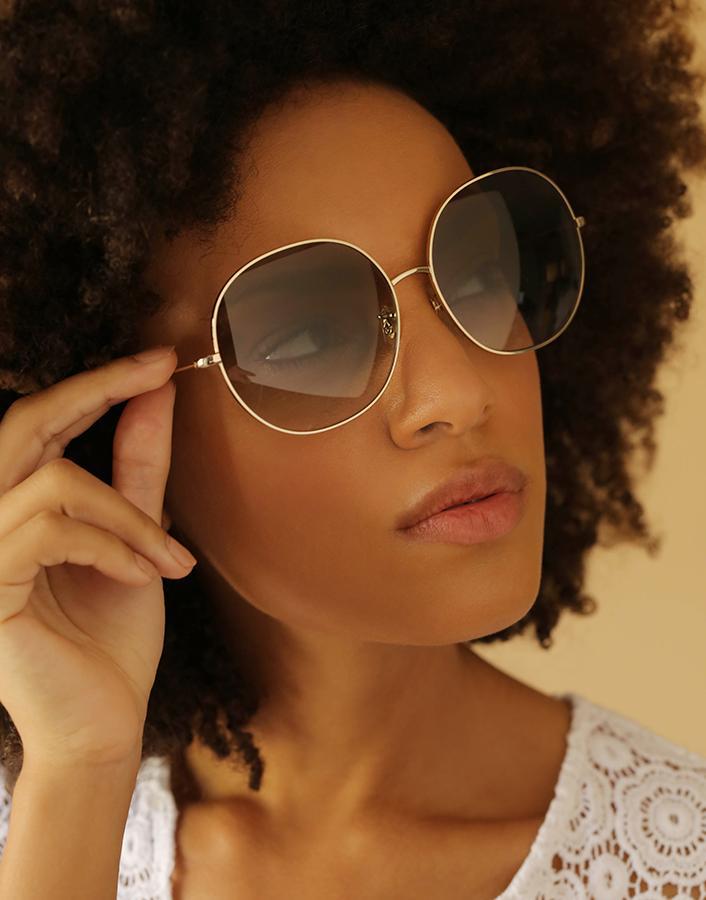 OLIVER PEOPLES-Gold Darlen Sunglasses-GOLD