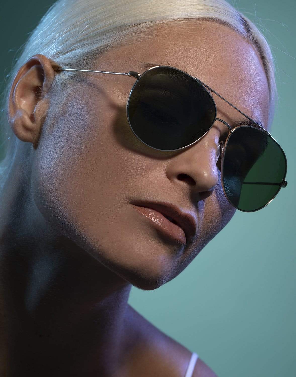 OLIVER PEOPLES-Vibrant Bottle Green Gold Airdale Sunglasses-GOLD