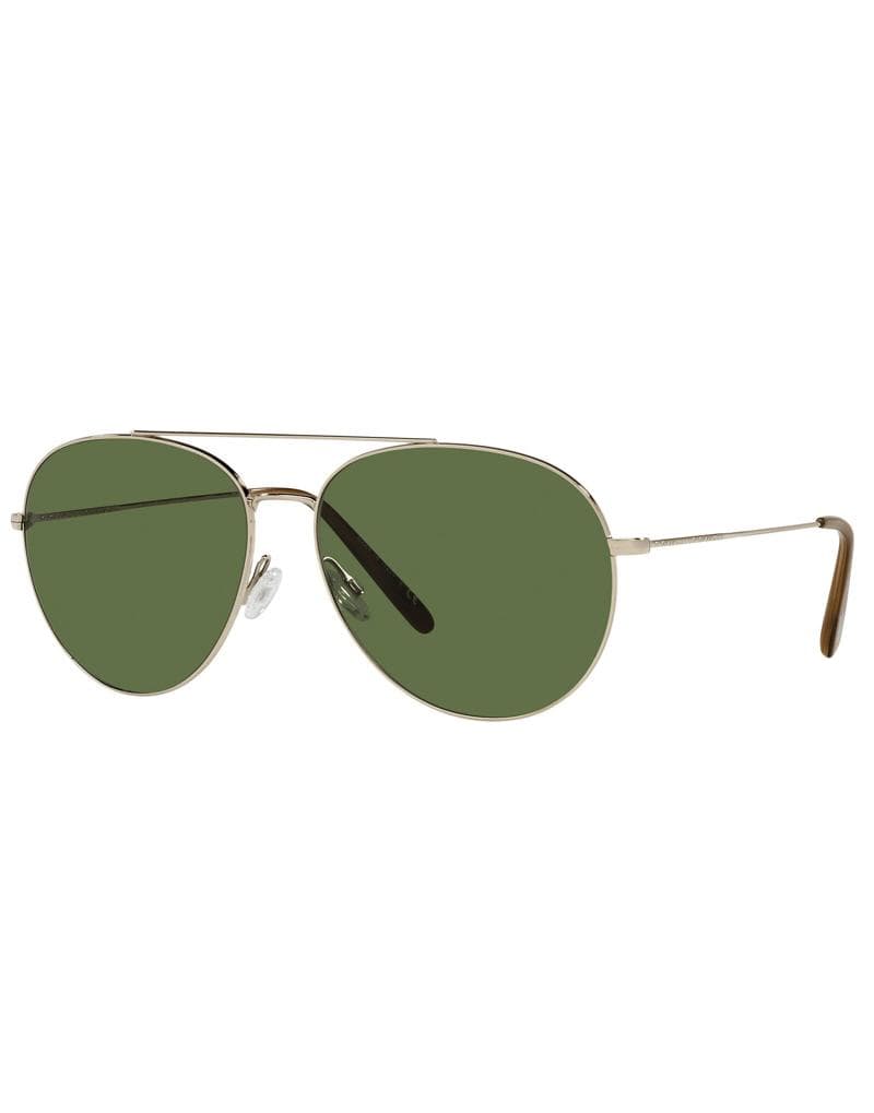 OLIVER PEOPLES-Vibrant Bottle Green Gold Airdale Sunglasses-GOLD