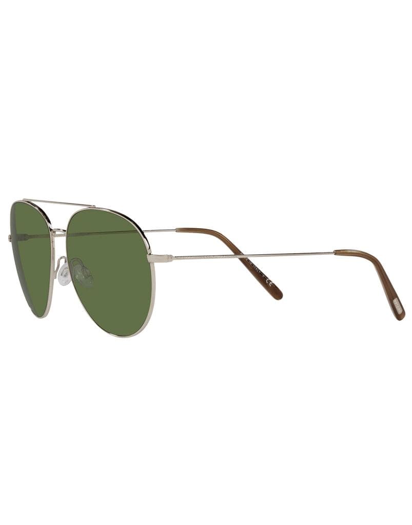 OLIVER PEOPLES-Vibrant Bottle Green Gold Airdale Sunglasses-GOLD