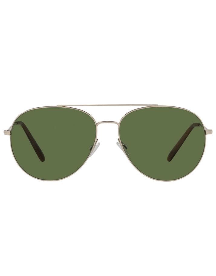 OLIVER PEOPLES-Vibrant Bottle Green Gold Airdale Sunglasses-GOLD
