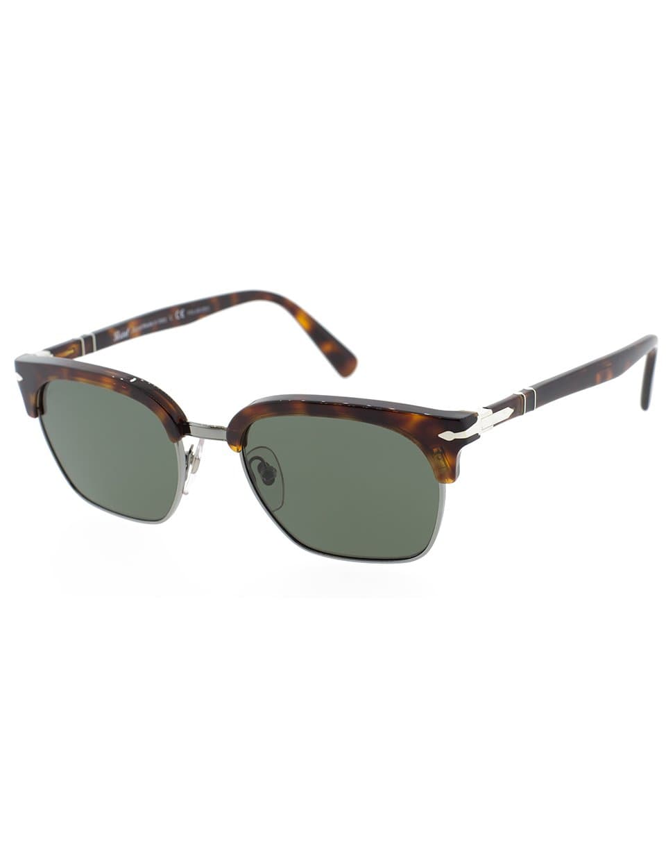 OLIVER PEOPLES-Half Rim Acetate Sunglasses-HAV/GRN