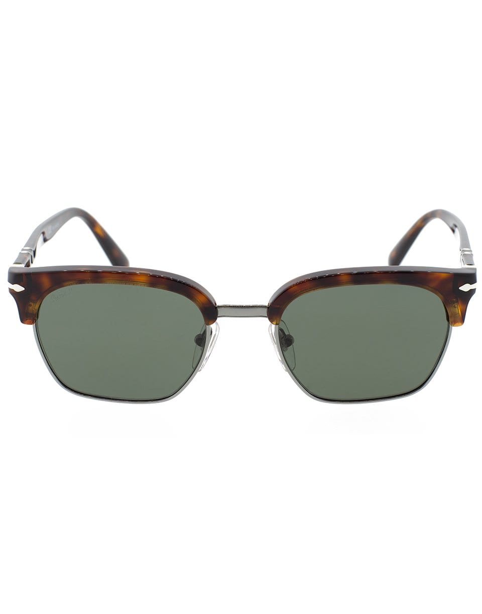 OLIVER PEOPLES-Half Rim Acetate Sunglasses-HAV/GRN