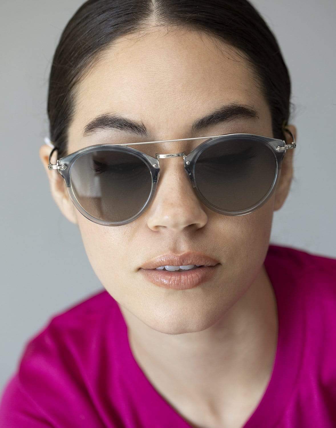 OLIVER PEOPLES-Dark Grey Dusk Blue VSB-Silver Remick Sunglasses-SILVER