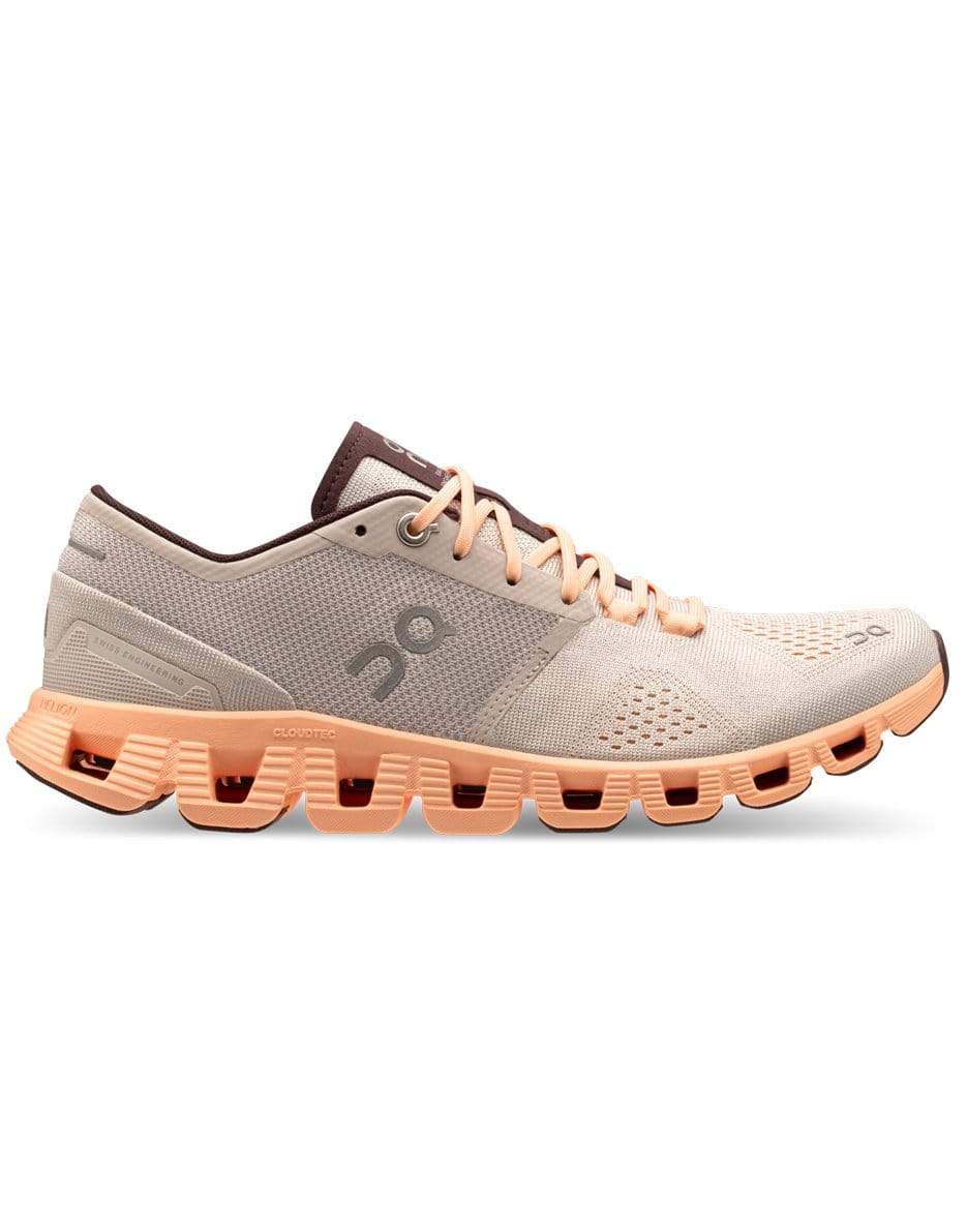 ON RUNNING-Cloud X Running Shoe - Silver/Almond-