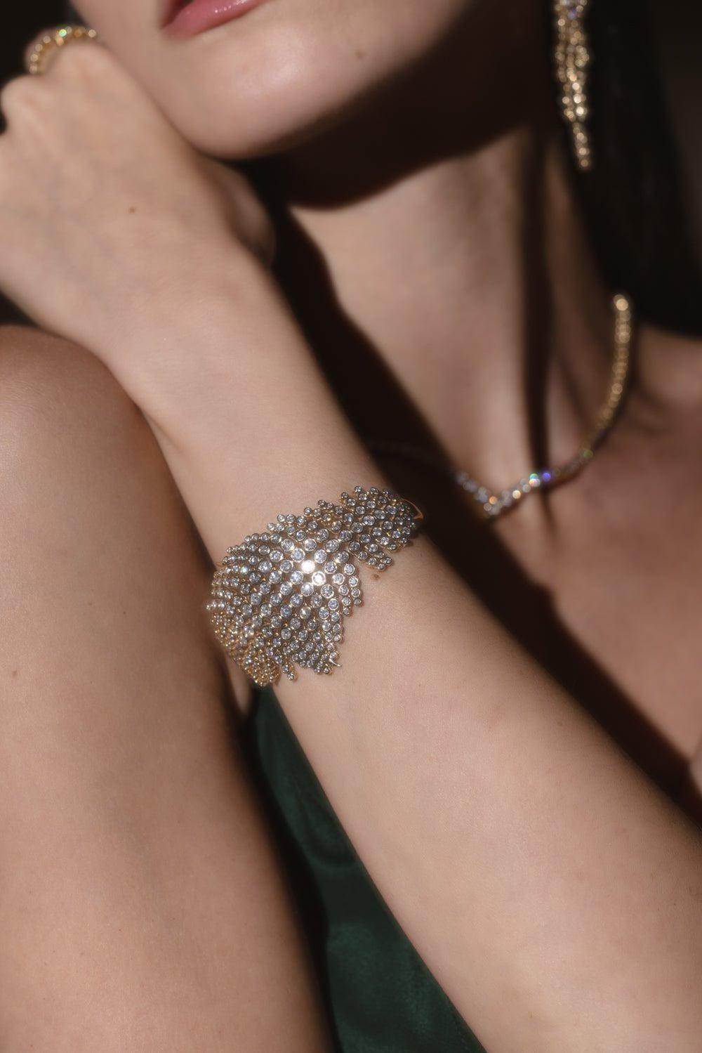ONDYN-Grand Fringe Cuff Gold-YELLOW GOLD