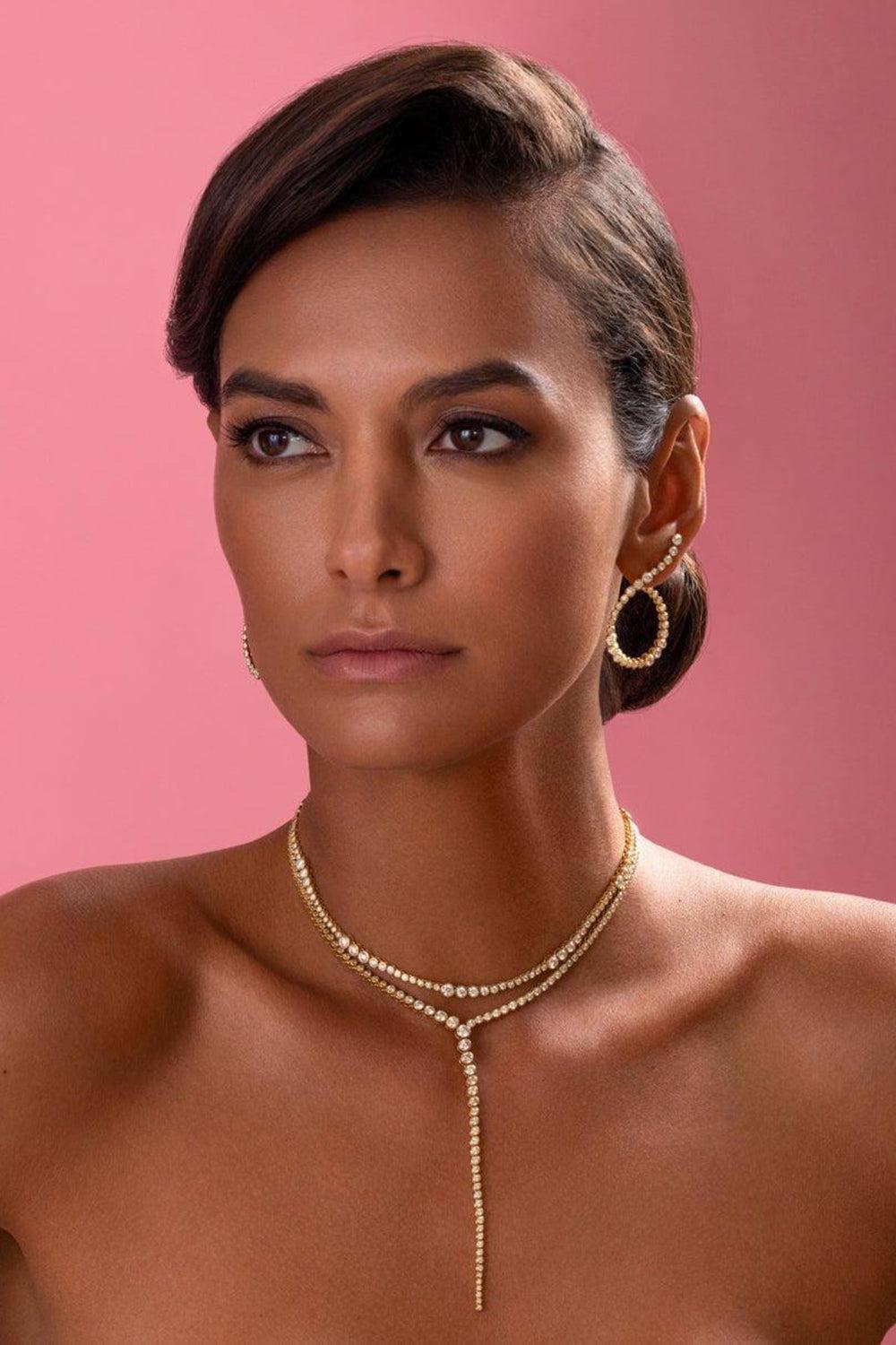 Grand Halo Hoop Earrings-YELLOW GOLD-JEWELRYFINE JEWELEARRING-ONDYN