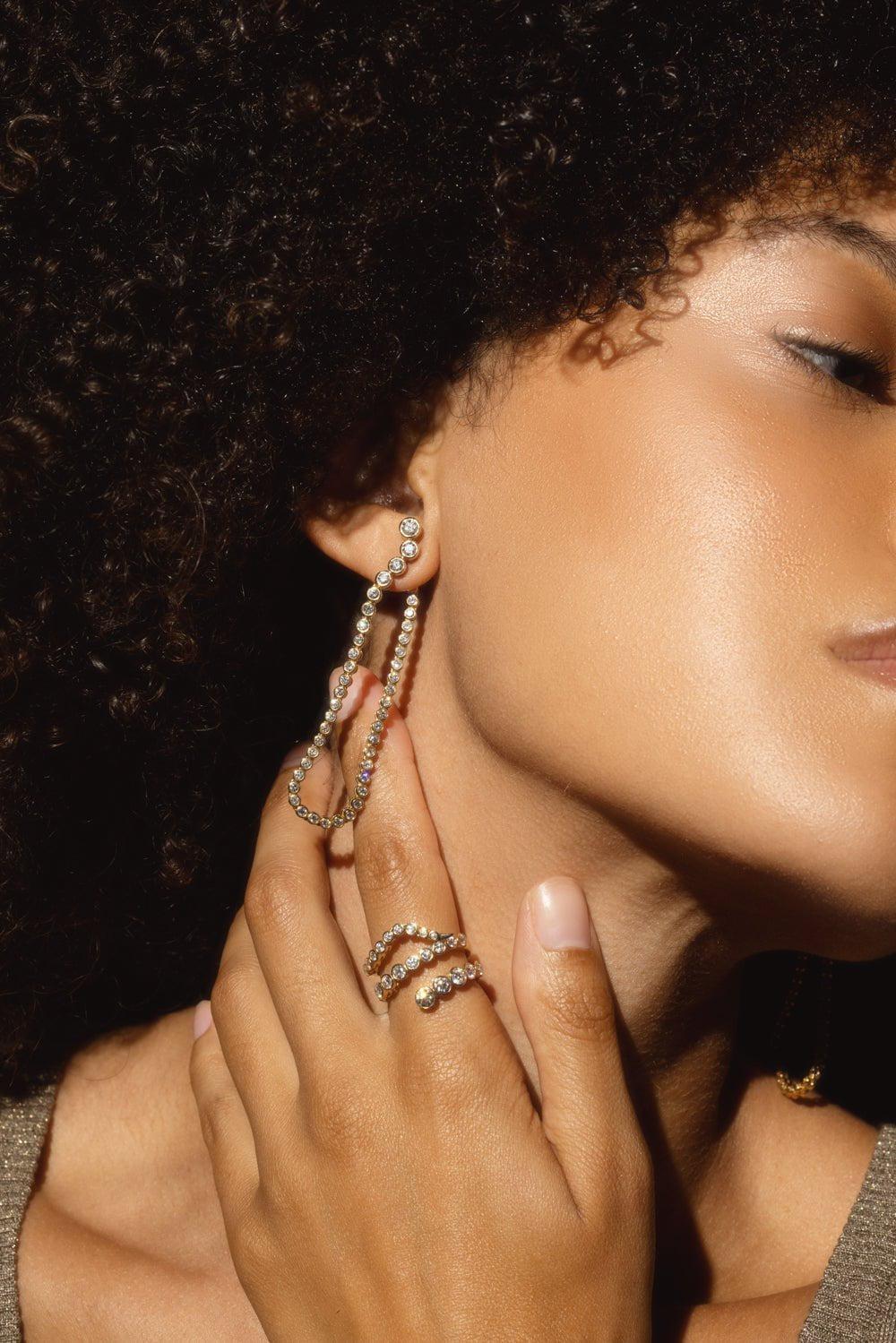 ONDYN-Grand Flourescence Earrings-YELLOW GOLD