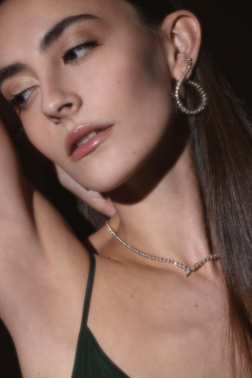 ONDYN-Grand Halo Hoop Earrings-YELLOW GOLD