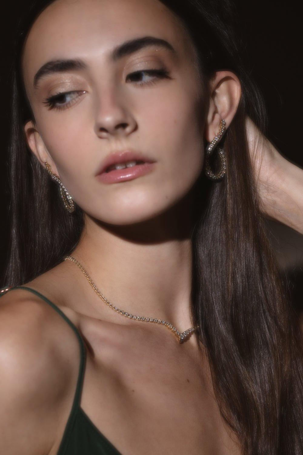 ONDYN-Grand Halo Hoop Earrings-YELLOW GOLD