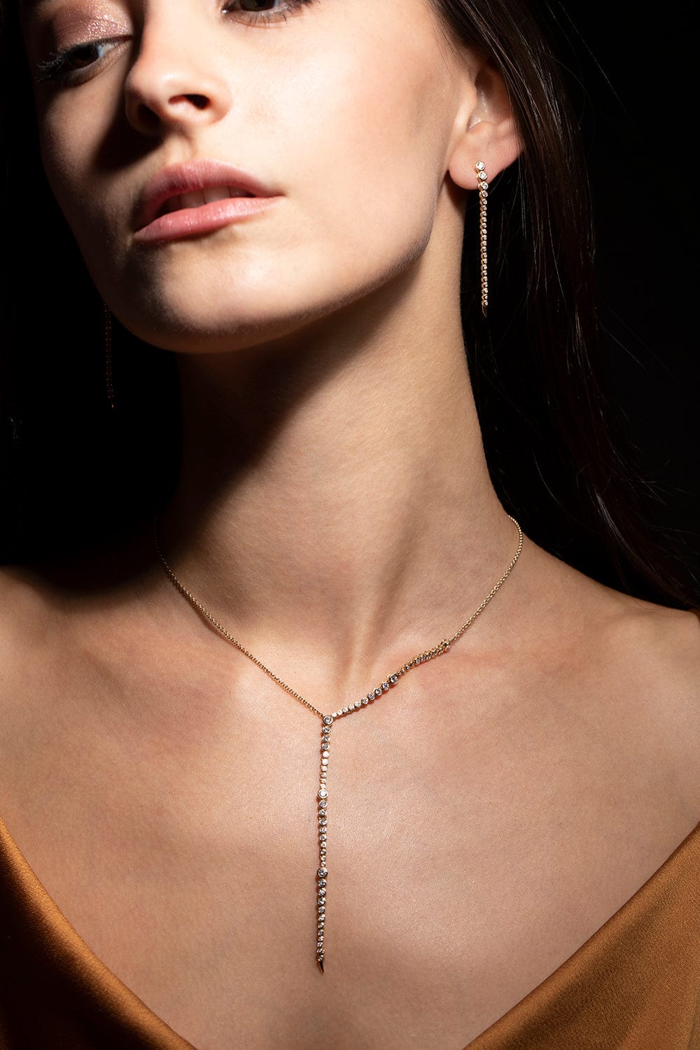ONDYN-Long Continuum Earrings-YELLOW GOLD