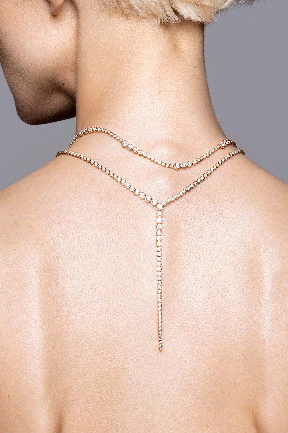 ONDYN-Grand Rainsun Tennis Necklace-YELLOW GOLD
