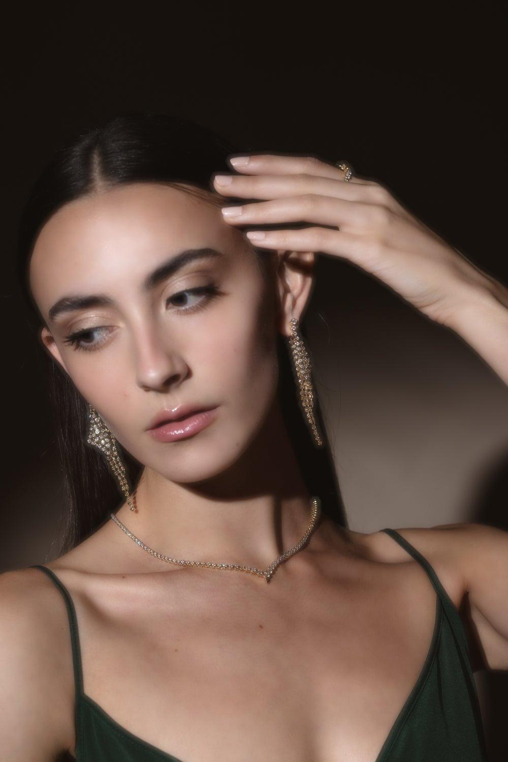  ONDYN-Zen Riviere Necklace-YELLOW GOLD 