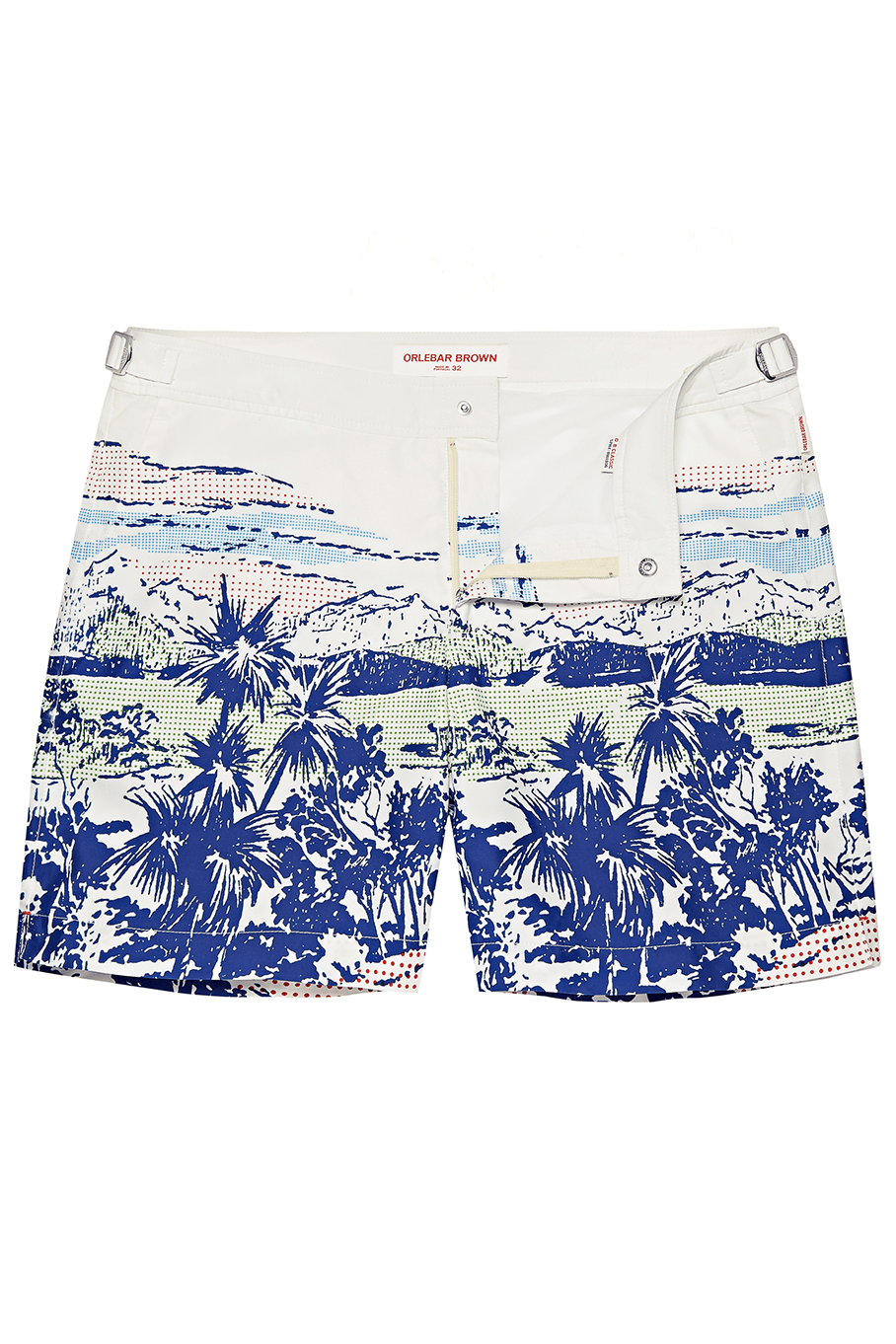 ORLEBAR BROWN-White and Navy Bulldog Pop Swim Shorts-