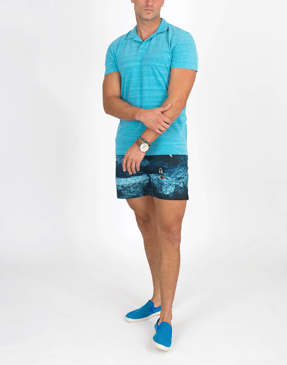 ORLEBAR BROWN-Felix Blue Cloud Resort Polo-