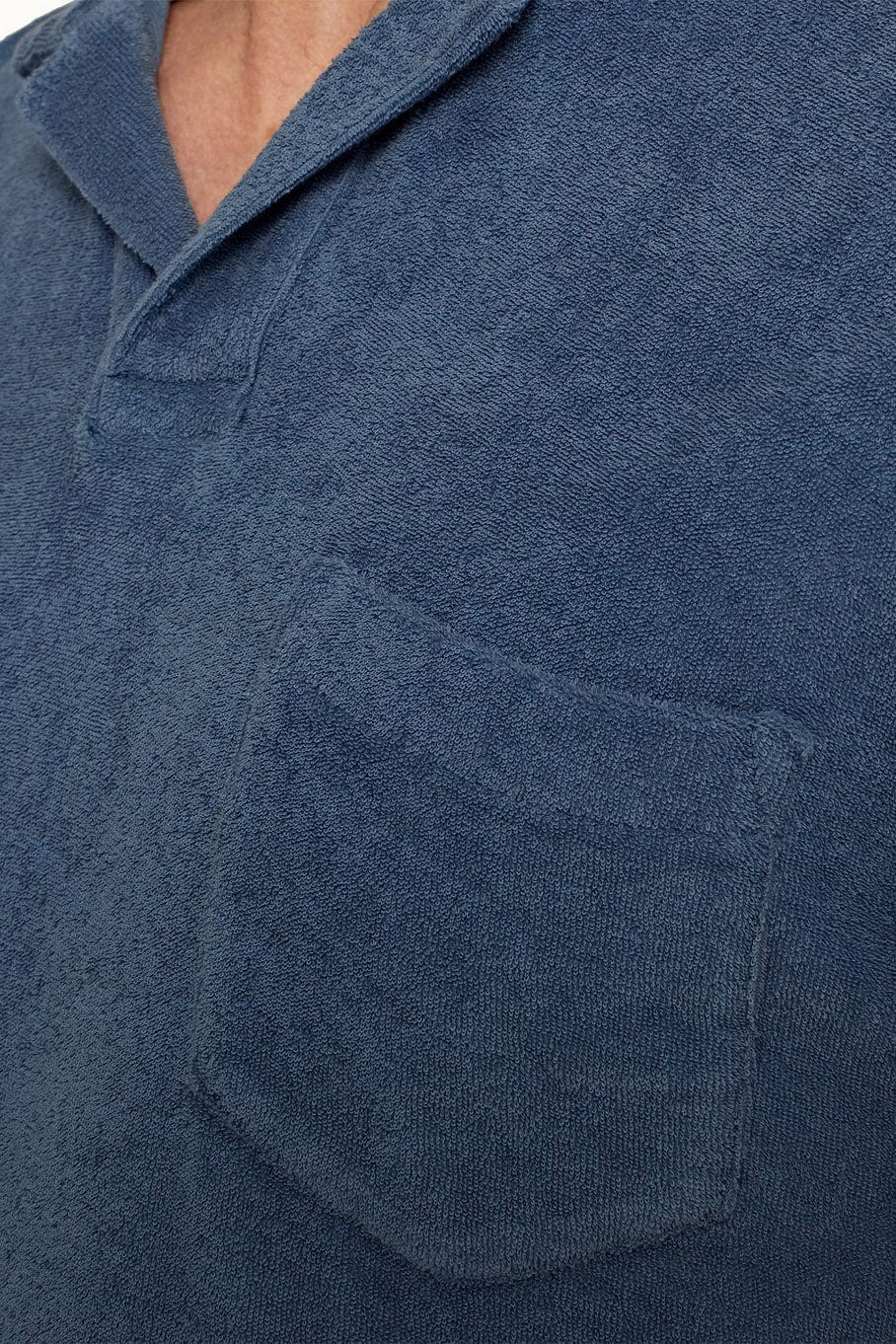 ORLEBAR BROWN-Terry Towelling Polo - Blue Smoke-