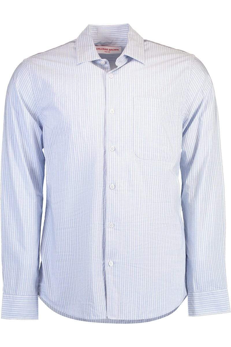 ORLEBAR BROWN-Giles Linen Stripe Button Up Shirt-
