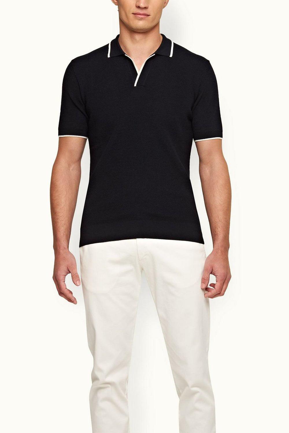 ORLEBAR BROWN-Horton Merino Polo - Navy-