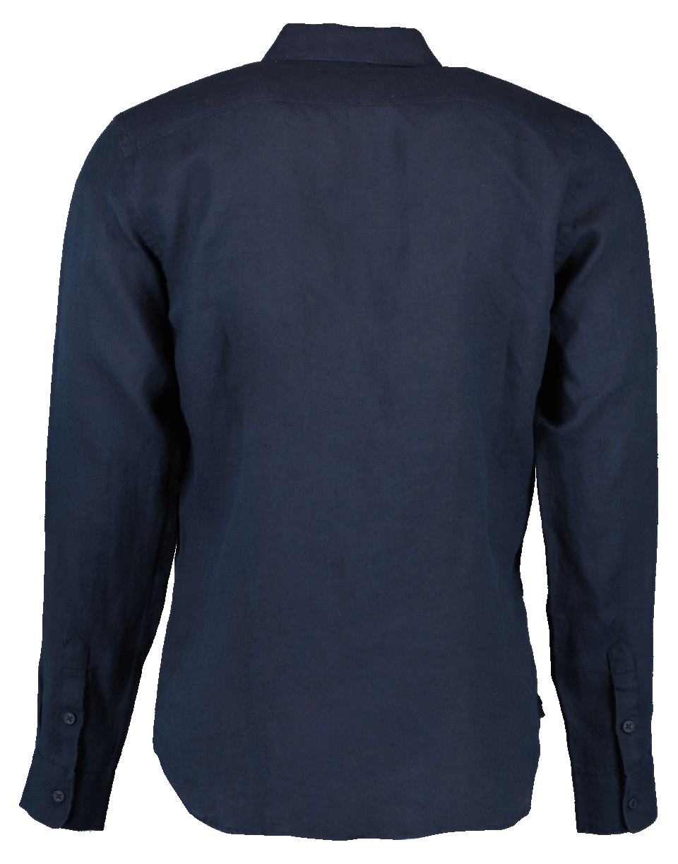 ORLEBAR BROWN-Meden Linen Navy Classic-Fit Shirt-