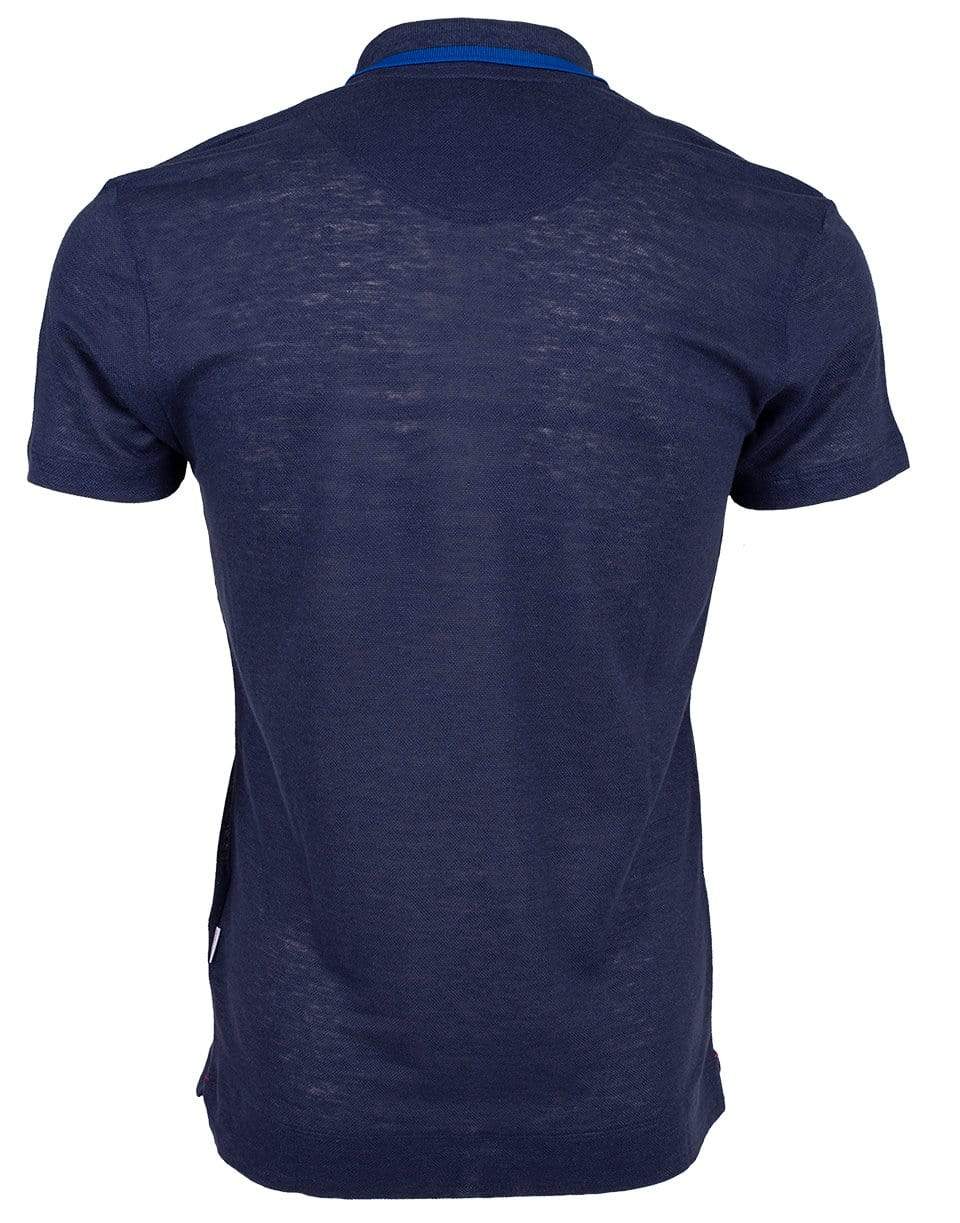 ORLEBAR BROWN-Blue Felix Linen Pique Polo-