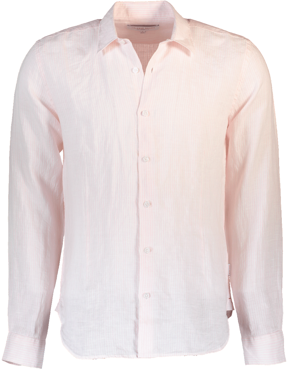 ORLEBAR BROWN-Morton Linen Pale Berry Tailored-Fit Shirt-