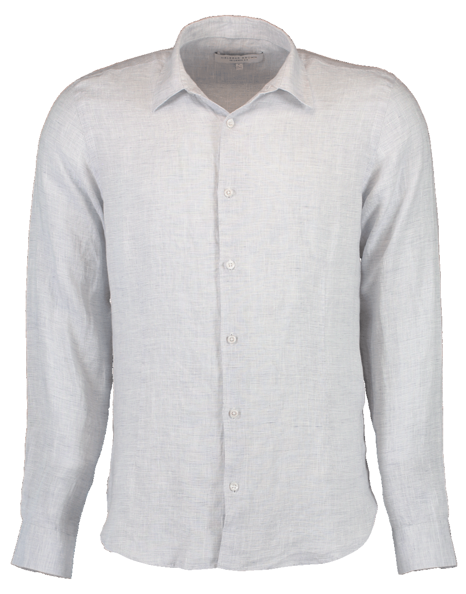 ORLEBAR BROWN-Morton Linen Pewter Tailored-Fit Shirt-